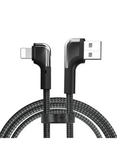 iPhone cable 90 degrees from USB A to Lightning made of nylon braided durable and fast charging cable compatible with iPhone 12/Xs Max/XS/XR/7/7Plus/X/8/8Plus/6S/6S Plus/SE