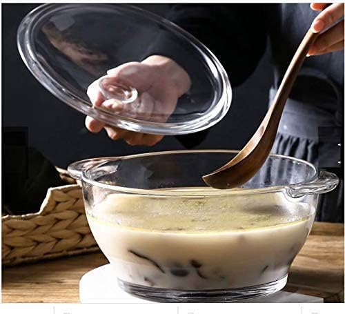 Diablos Borosilicate Glass Serving Bowl Set with Glass Lid 1 Liter Microwave Oven Safe | Heat and Cold Proof Rice Bowl for Cooking, Serving, Storing, and Reheating | 100% Tempered Glass ((Pack of 4)) - Image 5