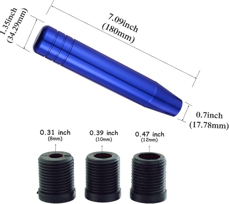 Abfer Tall Shift Knob Car Long Shifting Head Replace Weighted Gear Stick Shifter Knob Extension Fit Most Manual Automatic Transmission Vehicle, Blue - Image 2