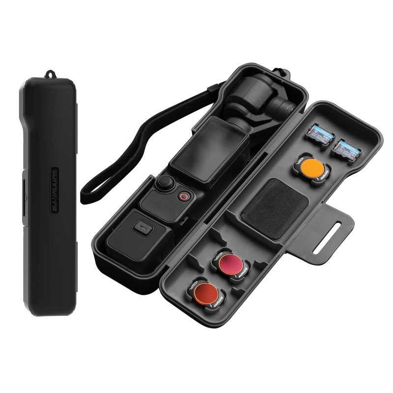 سني لايف حقيبة بوكيلا لحمل كاميرا DJI OSMO Pocket 3، حقيبة تخزين محمولة مزودة بثلاث فتحات مغناطيسية لتخزين فلاتر الاستقطاب/الكثافة المحايدة وفتحتين لبطاقات التخزين، حقيبة صلبة واقية لملحقات كاميرا DJI Osmo Pocket 3 - Image 1