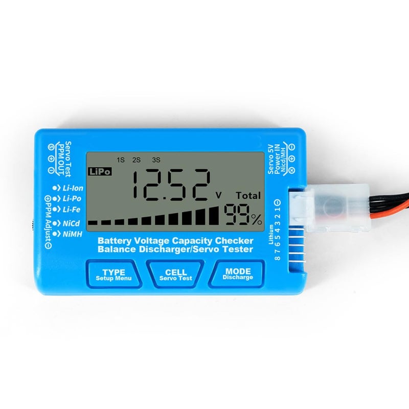 Blue Display Digital Battery Voltage Capacity Tester For Li Ion LiPo LiFePO4 Portable Tool - Image 5