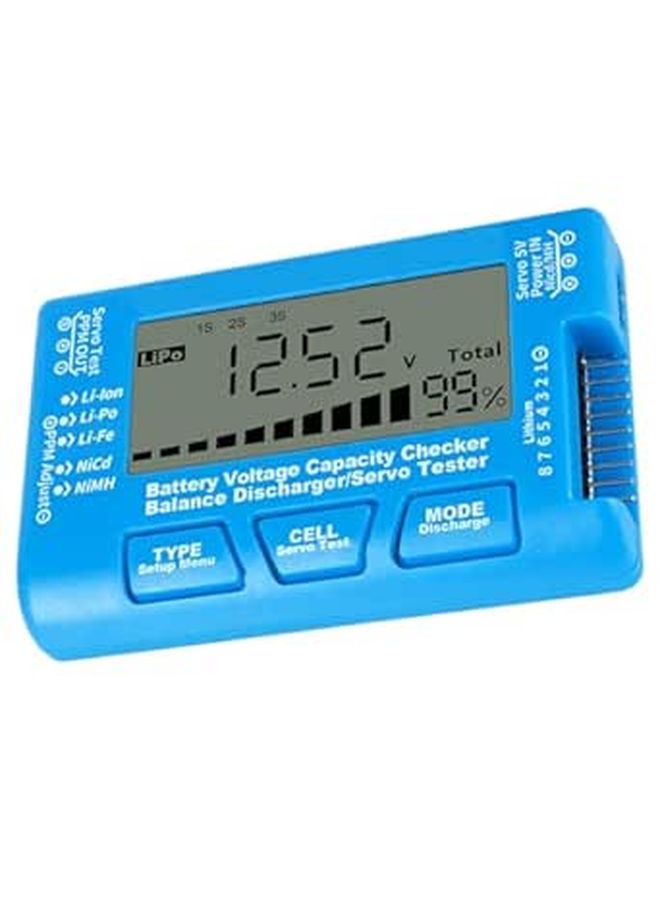 Blue Display Digital Battery Voltage Capacity Tester For Li Ion LiPo LiFePO4 Portable Tool - Image 1