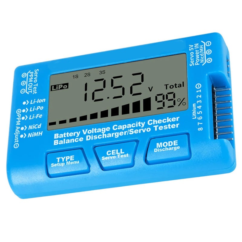 Blue Display Digital Battery Voltage Capacity Tester For Li Ion LiPo LiFePO4 Portable Tool - Image 2