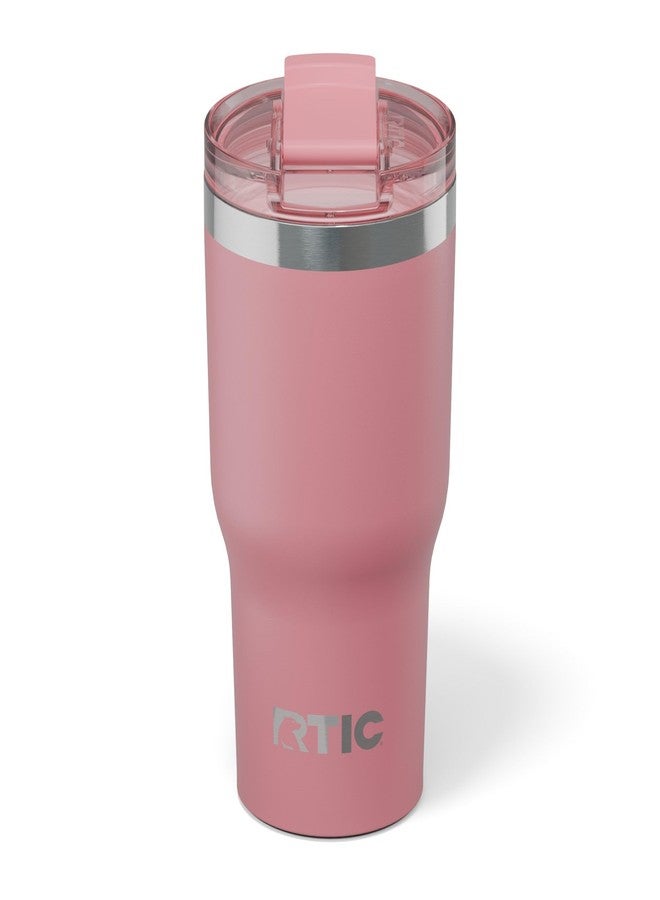 RTIC كوب RTIC Essential Tumbler سعة 20 أونصة مع غطاء، مبطن بالسيراميك، معزول، مصنوع من الفولاذ المقاوم للصدأ، معدني، جدار مزدوج معزول بالتفريغ، كوب سفر للقهوة المثلجة والشاي والمشروبات الساخنة والباردة، لون وردي مغبر - Image 1