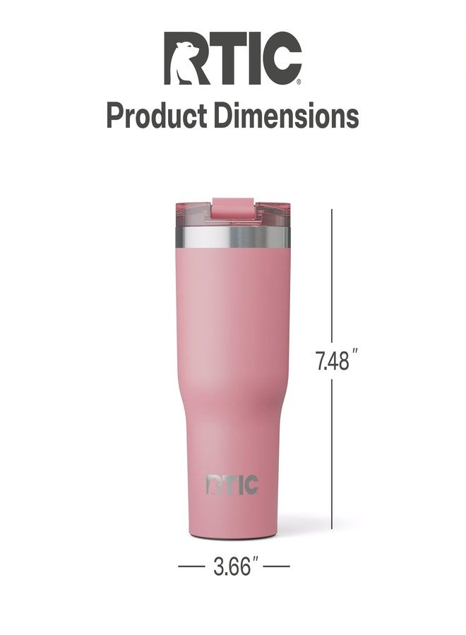RTIC كوب RTIC Essential Tumbler سعة 20 أونصة مع غطاء، مبطن بالسيراميك، معزول، مصنوع من الفولاذ المقاوم للصدأ، معدني، جدار مزدوج معزول بالتفريغ، كوب سفر للقهوة المثلجة والشاي والمشروبات الساخنة والباردة، لون وردي مغبر - Image 5