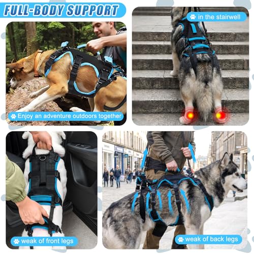 Yeyeplum Dog Lift Harness for Large Dogs, 2-in-1 Detachable Full Body Support Acl Dog Sling Carrier with 4 Handles, Hind Assist Back Leg for Senior, Disabled, Arthritic & Post-Surgery Canines(Large) - Image 5