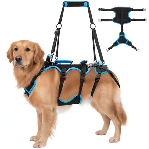 Yeyeplum Dog Lift Harness for Large Dogs, 2-in-1 Detachable Full Body Support Acl Dog Sling Carrier with 4 Handles, Hind Assist Back Leg for Senior, Disabled, Arthritic & Post-Surgery Canines(Large) - Image 1