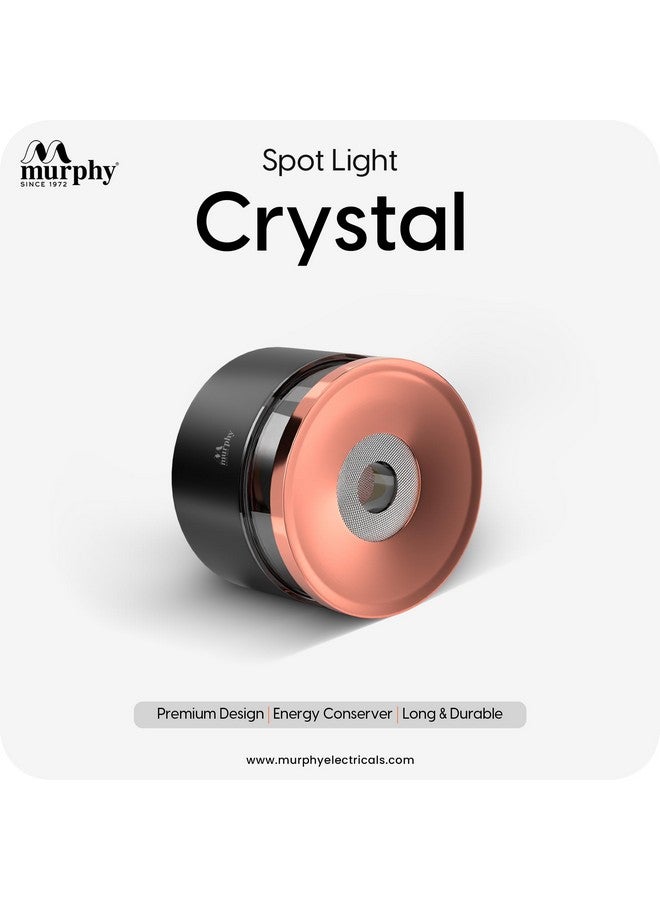 Murphy 12W Crystal Black Rose Gold Cylindrical COB Surface Lights for Ceiling (Warm White, Pack of 2) - Image 3