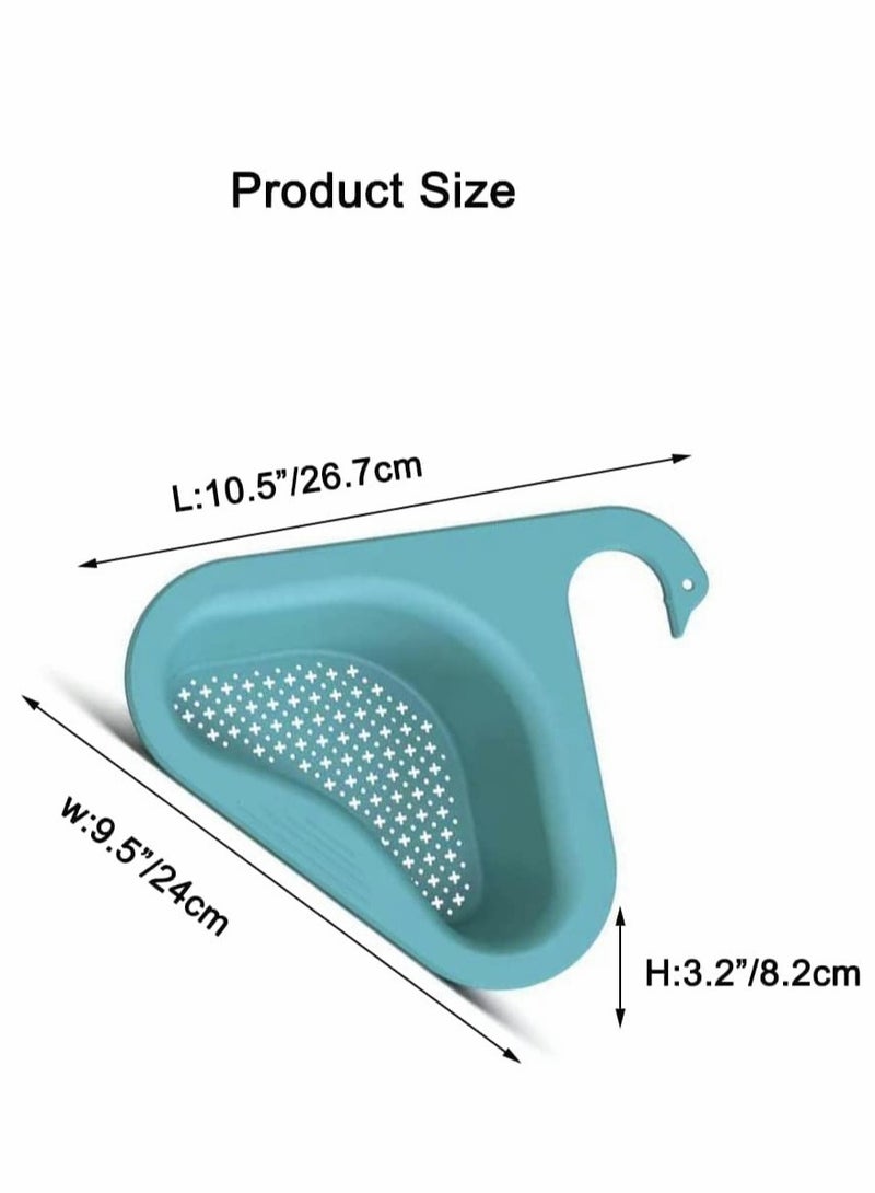 SOLARAE Swan Drain Basket for Kitchen Sink, Triangle Sink Drain Rack Corner Kitchen Sink Strainer Basket, Multi-function Drain Rack - Image 2