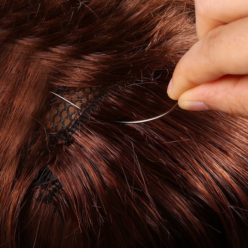 Boao 50 Pcs Hair Needles Curved Hair Extension Needles for Sewing Wig Making, Carpet Leather, Canvas Repairing, Modelling and Crafts, Small and Big - Image 3