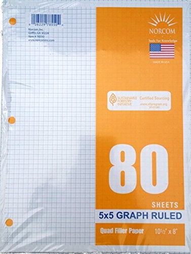 Norcom Graph Filler Paper 5x5 Ruled 2 Pack of 80 Sheets Each - Image 2