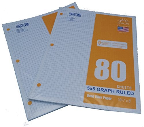 Norcom Graph Filler Paper 5x5 Ruled 2 Pack of 80 Sheets Each - Image 3