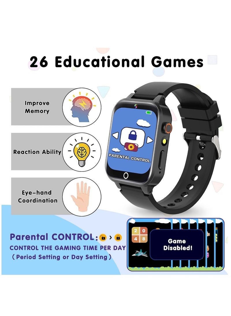 Watch for 4-12 Year-old Kids, Comes with Video, Camera, Music Player Functions and 26 Games (Black) - Image 3