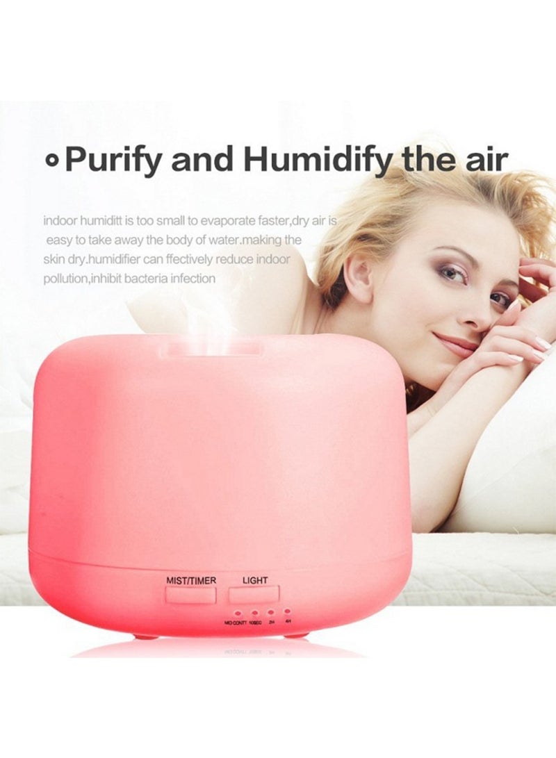 بيروي مصباح إضاءة LED ذو 7 ألوان لمصباح إضاءة LED ناشر عبيري مرطب هواء بالزيت العطري أبيض 500 مل - Image 3