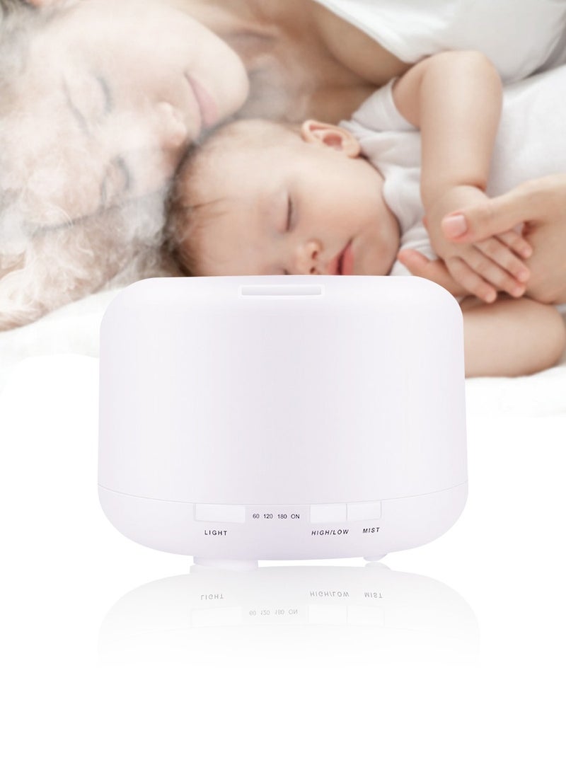 بيروي مصباح إضاءة LED ذو 7 ألوان لمصباح إضاءة LED ناشر عبيري مرطب هواء بالزيت العطري أبيض 500 مل - Image 1