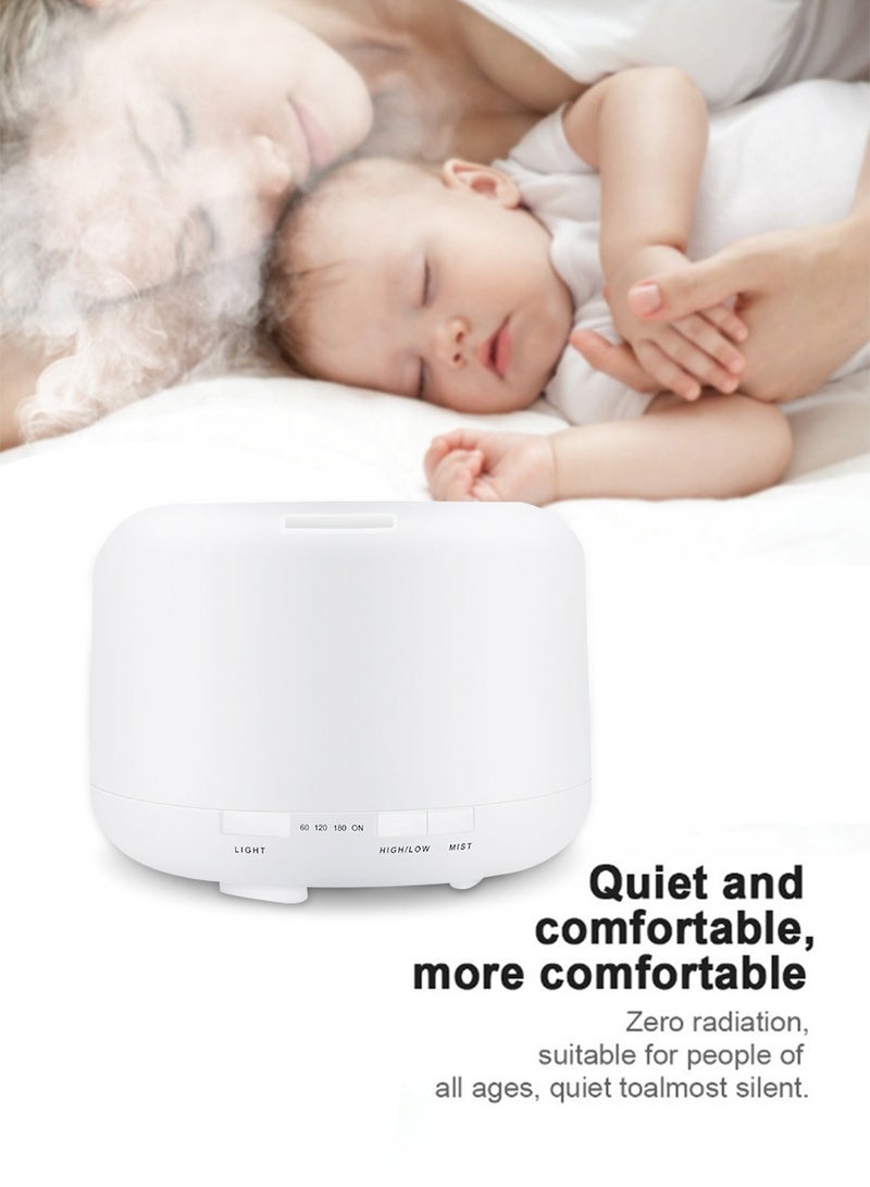 بيروي مصباح إضاءة LED ذو 7 ألوان لمصباح إضاءة LED ناشر عبيري مرطب هواء بالزيت العطري أبيض 500 مل - Image 5