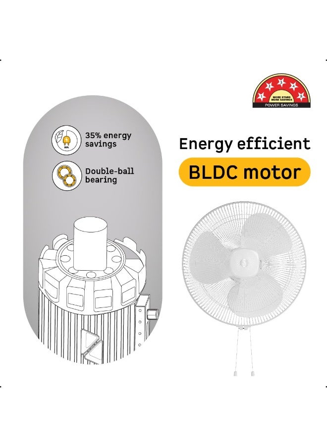 atomberg Renesa 400mm Wall Mount Fan | 5-star rated | Ideal for Home & Office | Silent BLDC Fan | 6 Speeds | 35W | Remote with Oscillation, Timer, Sleep | 2 Years Warranty (Snow White) - Image 5