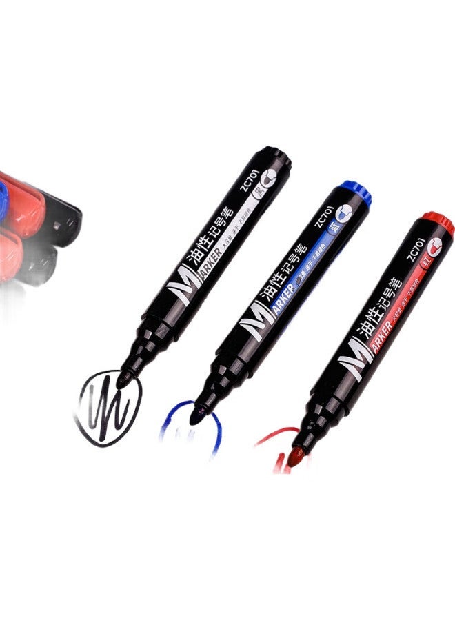 Truecolor Marker Pen, Large Tip, Waterproof, Oil-Based, Non-Fading, Quick-Drying, Oil-Resistant, Red, Large Capacity, Non-Erasable, Large Size, For Construction Line Marking, Express Delivery, Logistics, Zc701 - Image 1