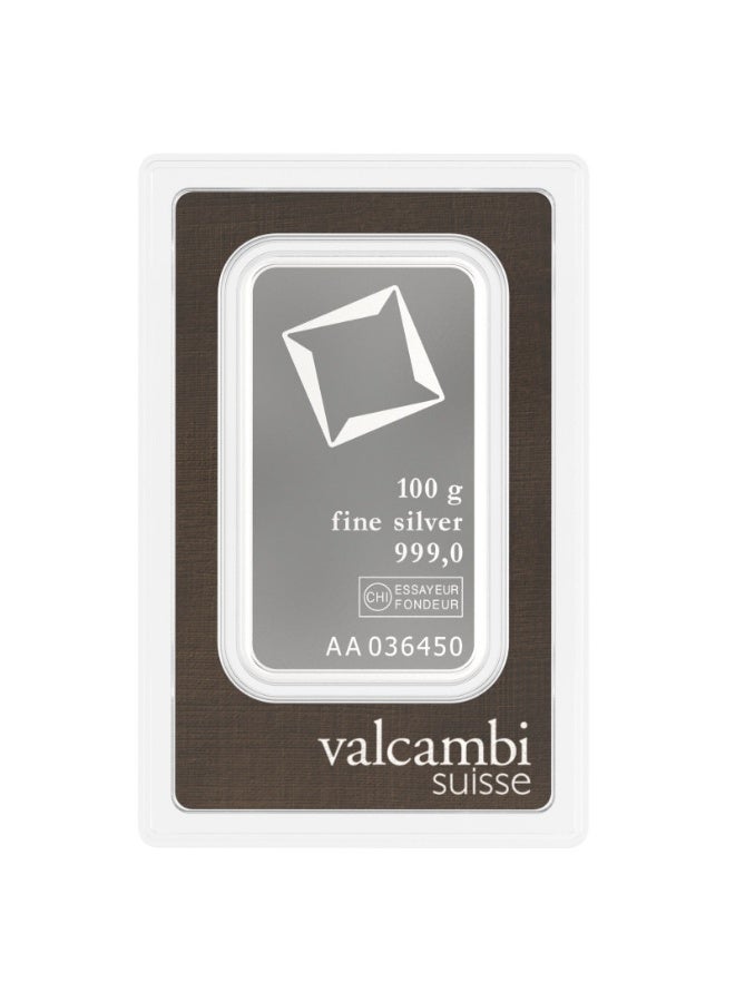 Valcambi Suisse 100g Fine Silver Bar, 999.0 Purity - Image 3