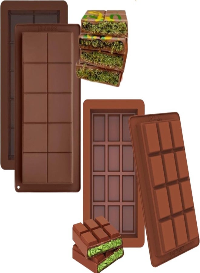 LEGACYCART 12 Cavity and 10 Cavity Dubai Kunafa Silicone Mould Deep Rectangular Break Apart Chocolate Bar for Pistachio Knafeh DIY Ganache Caramel Treats for Kids (Pack of 2) - Image 1