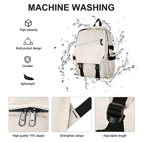coowoz Casual Daypack Large upgraded version College Laptop Backpack for Men Women Water Resistant Lightweight School Bag Travel Rucksack for Sports High School Middle Bookbag for girls Size L(Khaki) - Image 3