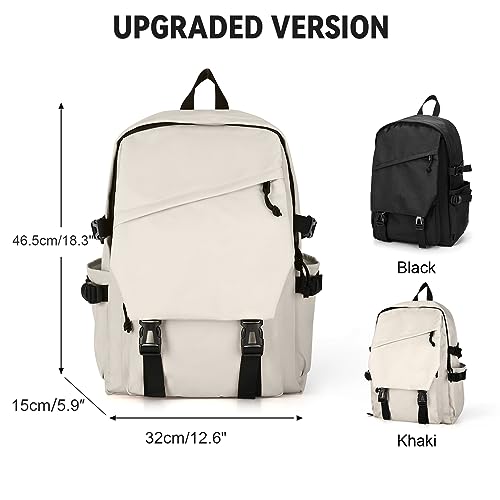 coowoz Casual Daypack Large upgraded version College Laptop Backpack for Men Women Water Resistant Lightweight School Bag Travel Rucksack for Sports High School Middle Bookbag for girls Size L(Khaki) - Image 5