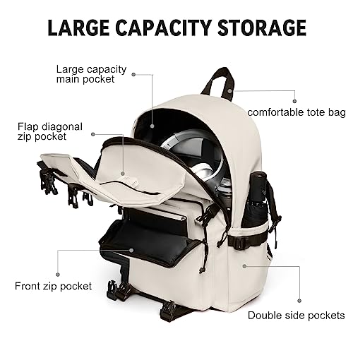 coowoz Casual Daypack Large upgraded version College Laptop Backpack for Men Women Water Resistant Lightweight School Bag Travel Rucksack for Sports High School Middle Bookbag for girls Size L(Khaki) - Image 2