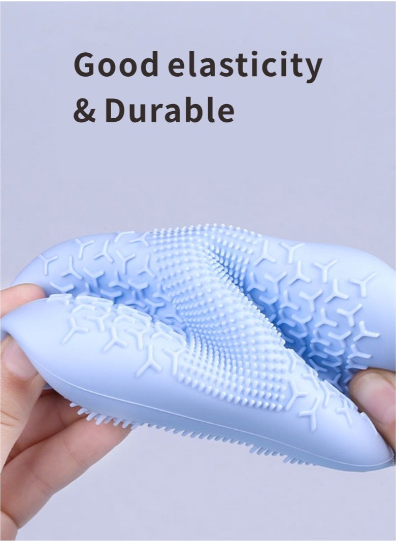 HieerBus Silicone Body Scrubber - Multifunctional Body Bath Brush, Scrubber Shower Scrubber for Body Deep Cleaning and Exfoliation, Soft Silicone Suitable for All Skin Types(blue)  - Image 4