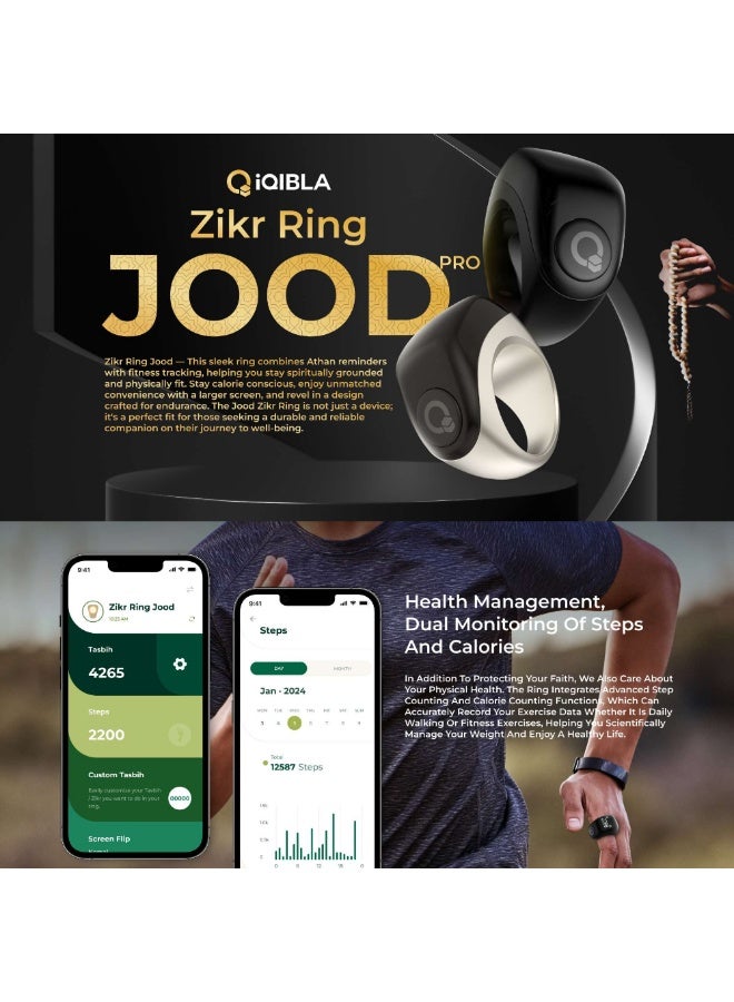 iQIBLA Smart Ring Tasbih Adjustable Replacement Smart Rings First Muslim Counter Metal Smart Zikr Ring - Image 3