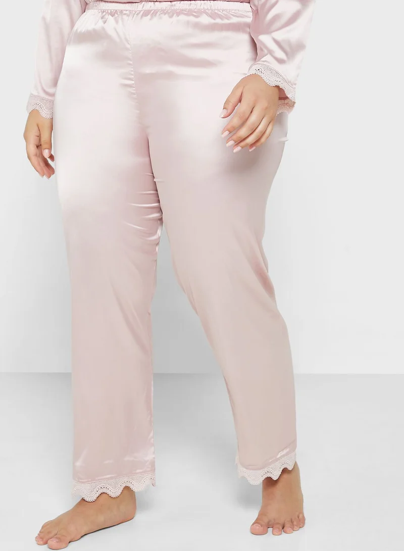 ايلا بلس Scallop Trim Solid Pyjama Set