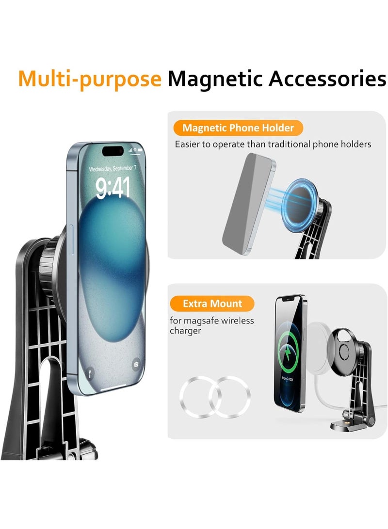 12'' Ring Light with 62'' Tripod Stand and Magnetic Phone Holder, LED Ringlight with Selfie Wireless Remote, Circle Lighting for Video Recording, Makeup, TikTok, Photography - Image 4