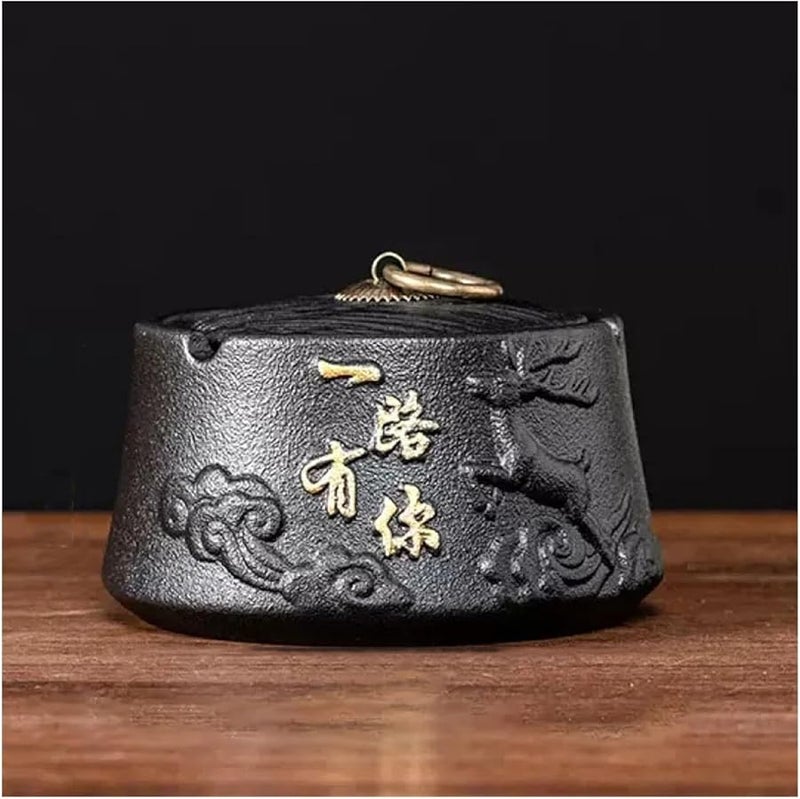 Retro Ceramic Ashtray Hand Frosted Lotus Design Desktop Decor Color B - Image 2