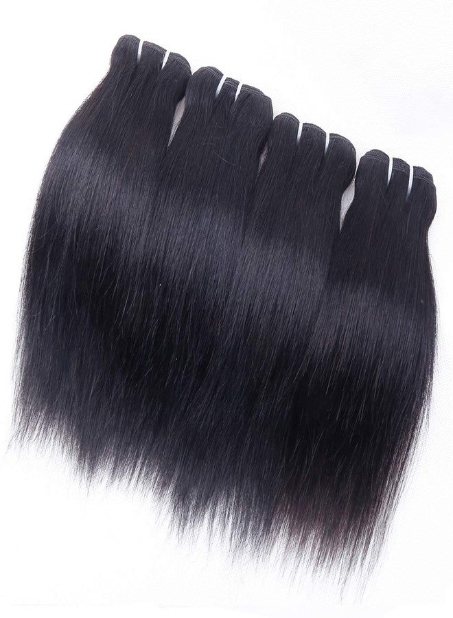 أف كيو حزم شعر برازيلي ناعم مع غطاء (10 10 10 10+10) شعر بشري ناعم، 4 حزم مع غطاء، 10A، شعر قصير غير معالج، شعر بكر، 50 غرام/حزمة - Image 3