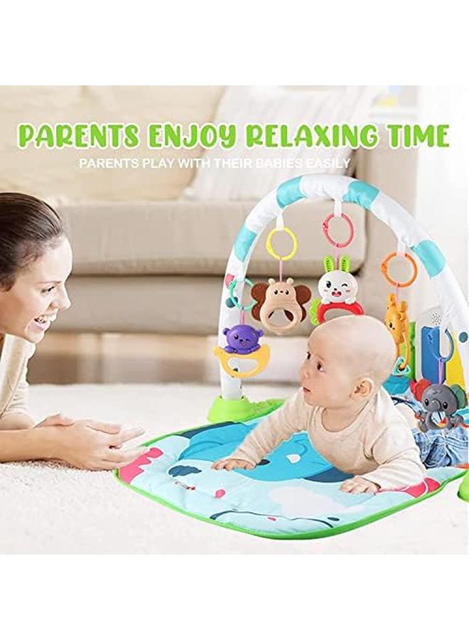 SKY-TOUCH Play Mats For Baby Gyms Kick And Play Piano Gym Mats Detachable Tummy Time Mat With Music And Lights Musical Electronic Learning Toys Activity Center For Babies And Toddlers Green - Image 2