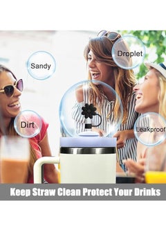 GUDOO 4 Pack Straw Cover Cap for Stanley Cups Accessories Silicone Straw Topper Compatible with 30 to 40 Oz Tumbler with Handle Reusable Straw Tips Lids  - Image 5