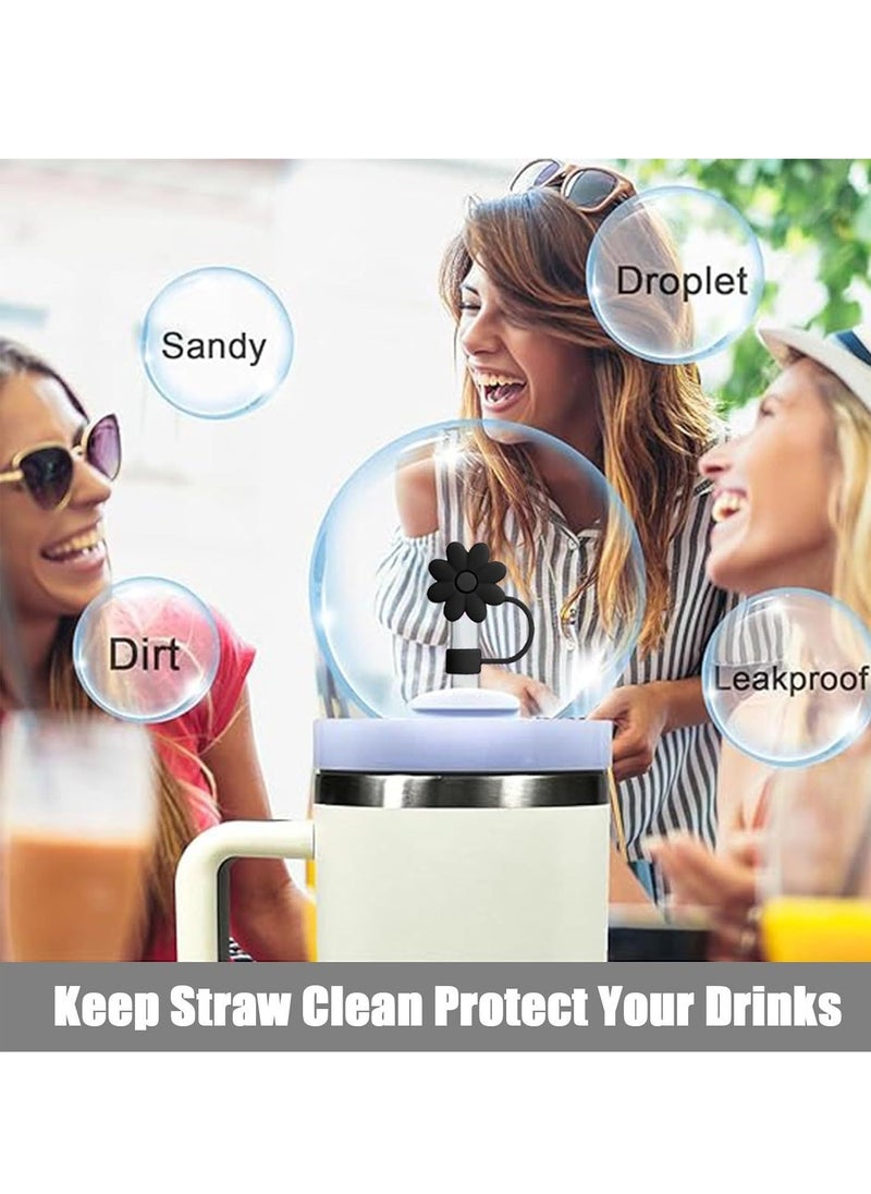 GUDOO 4 Pack Straw Cover Cap for Stanley Cups Accessories Silicone Straw Topper Compatible with 30 to 40 Oz Tumbler with Handle Reusable Straw Tips Lids  - Image 5