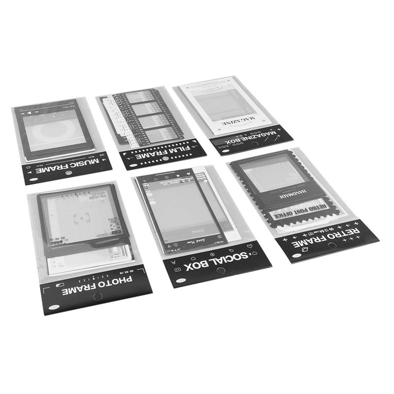 6 Bags Scrapbook Frames Retro Assorted Styles Durable PET for DIY Craft Decoration Photo Frame Stickers for DIY Craft - Image 5