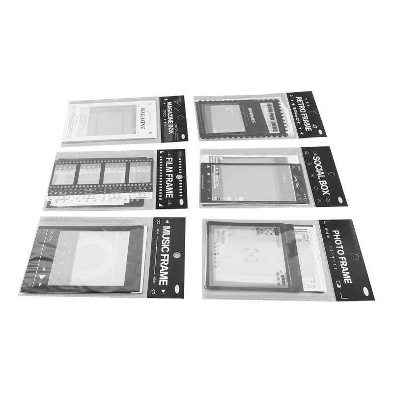 6 Bags Scrapbook Frames Retro Assorted Styles Durable PET for DIY Craft Decoration Photo Frame Stickers for DIY Craft - Image 2