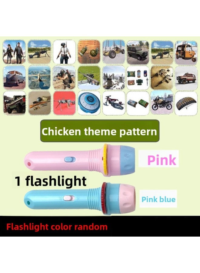 Children's Projection Small Flashlight Fruit Animal Dinosaur Pattern Slide Film Night Market Stall Batch Of Luminous Small Toys 