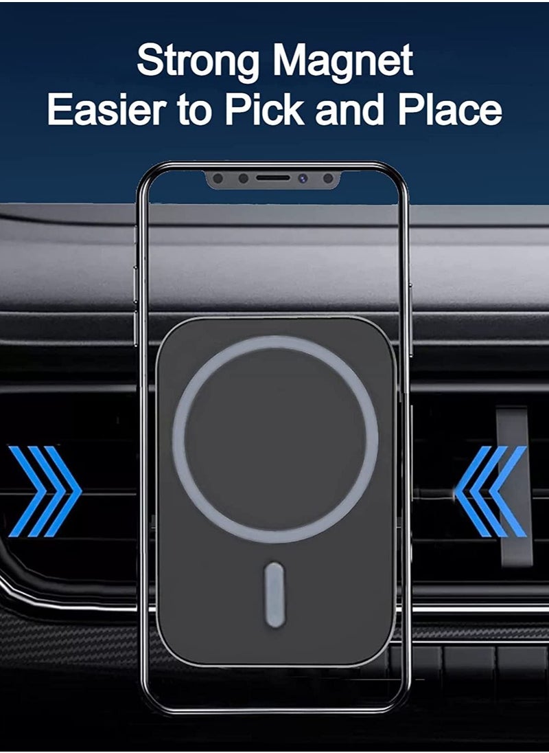 Generic - MagSafe Car Charger Magnetic Wireless Fast Charging Auto Alignment Air Vent Mount for iPhone 14 13 12 Series and Compatible with Case Ring - Image 1