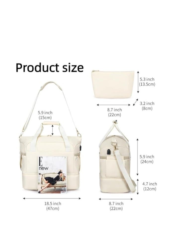 Oasisgalore Gym Bag for Women Men Sports with Large Capacity，Travel Weekend Duffle Bag，Workout Carry on Bag with Adjustable Strap - Image 2