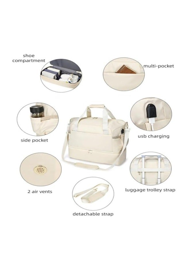 Oasisgalore Gym Bag for Women Men Sports with Large Capacity，Travel Weekend Duffle Bag，Workout Carry on Bag with Adjustable Strap - Image 3