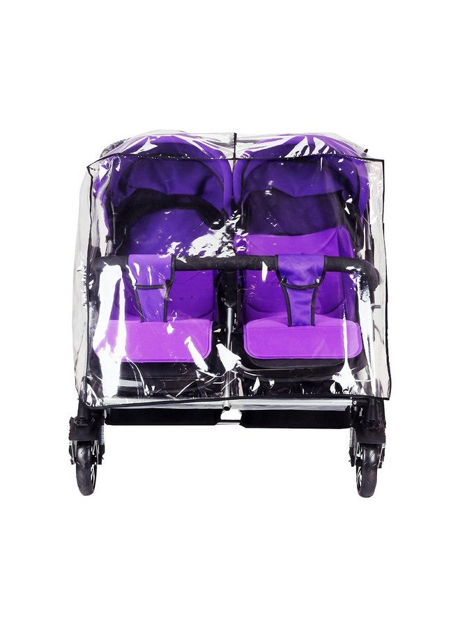 ITODA Twins Baby Pushchair Rain Cover Universal Stroller Waterproof Rainy Weather Guard Side by Side Double Carriage Outdoor Wind Dust Snow Protection Breathable Shield Transparent Accessories - Image 1