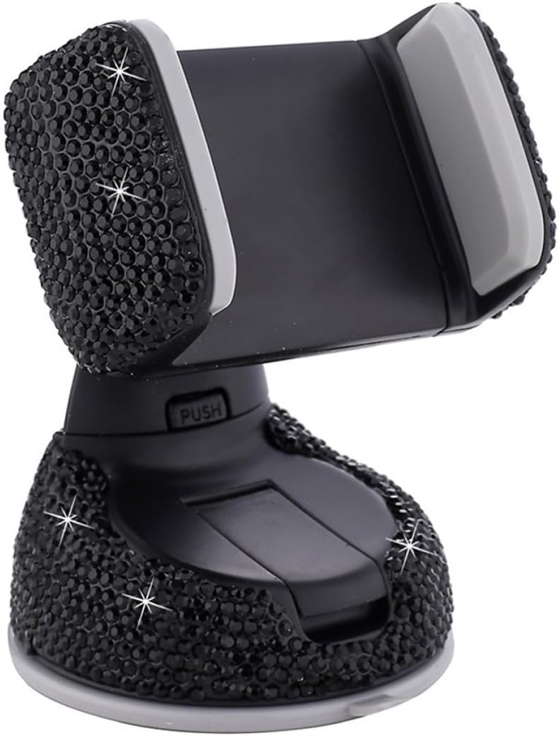 Bling Car Phone Holder Mount with Diamond Accents for Dashboard and Air Vent Car Accessories for Women for Navigation and Smartphones - Image 1