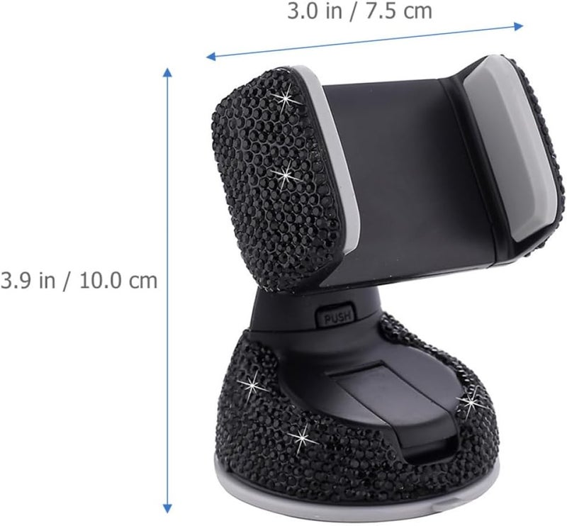 Bling Car Phone Holder Mount with Diamond Accents for Dashboard and Air Vent Car Accessories for Women for Navigation and Smartphones - Image 2