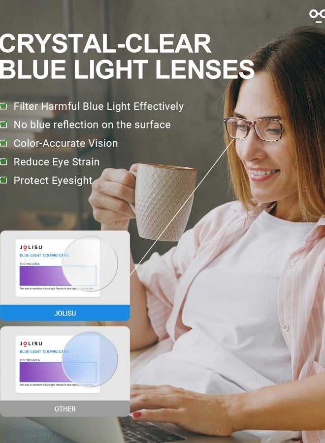 JOLISU 5 Pack Reading Glasses For Women,Spring Hinges, Sturdy and Durable (0.50) - Image 3