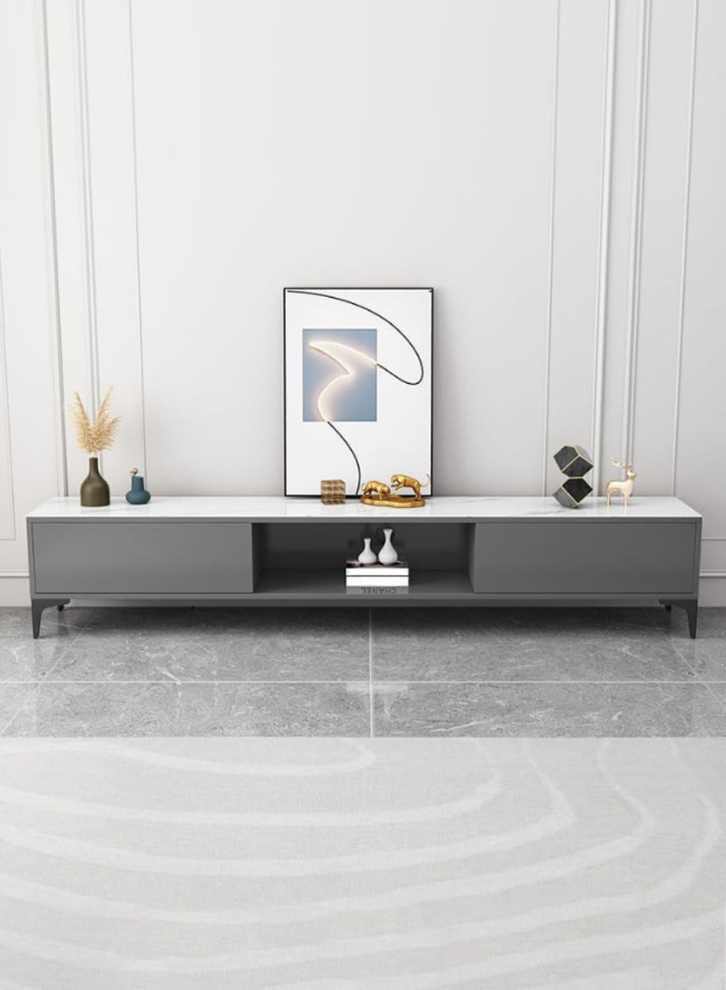 Ammar Space TV Cabinet,TV Stand Table Living Room Storage Shelves Modern Entertainment Center and Industrial Media TV Console Table - Image 1