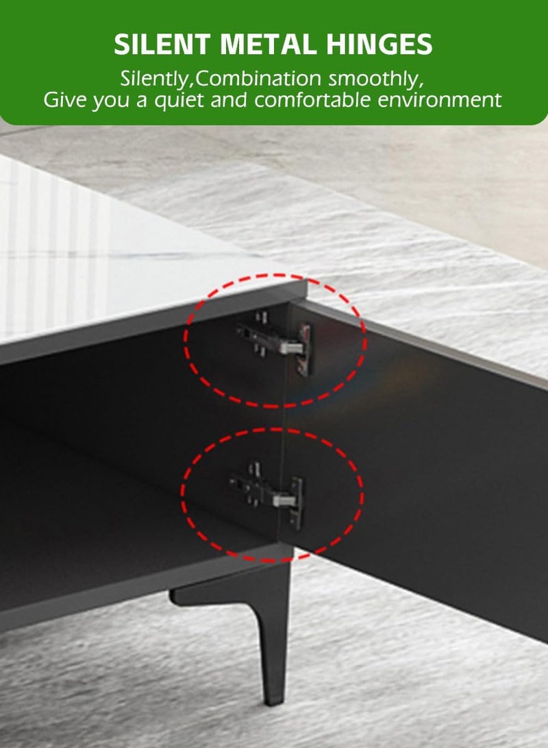 Ammar Space TV Cabinet,TV Stand Table Living Room Storage Shelves Modern Entertainment Center and Industrial Media TV Console Table - Image 5