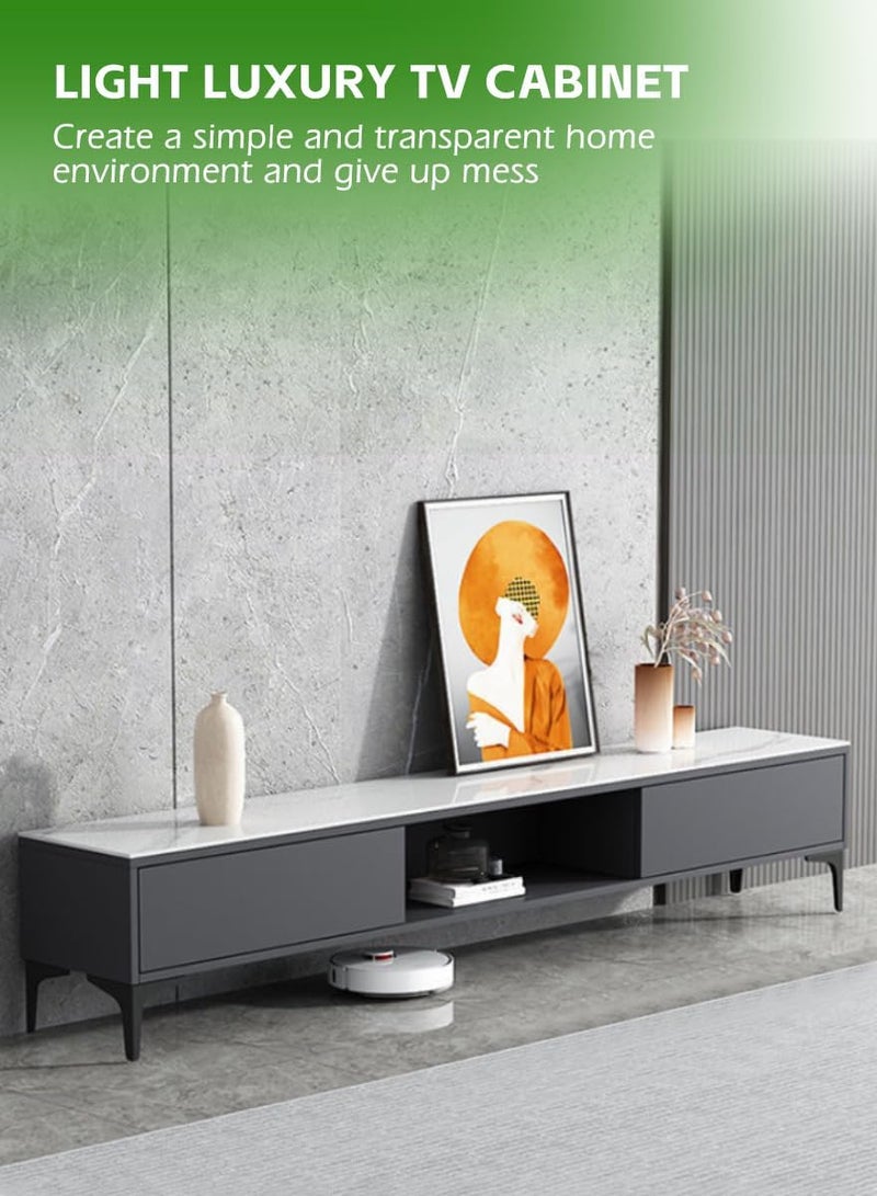Ammar Space TV Cabinet,TV Stand Table Living Room Storage Shelves Modern Entertainment Center and Industrial Media TV Console Table - Image 2