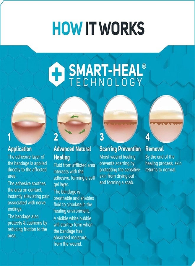 Care Science Smart Heal Hydrocolloid Bandages, Extra Large | 100% Waterproof Seal (4 in x 4 in, 3CT) - Image 5